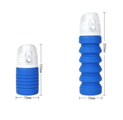 Cốc gấp silicone, Bình nước di động thể thao silicone cấp thực phẩm Bình nước đạp xe có thể gập lại